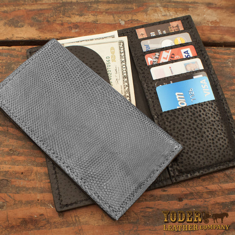 Gray Lizard Checkbook Wallet