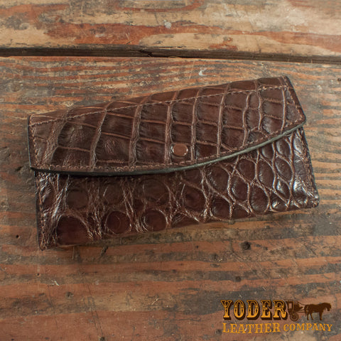 Brown Alligator Women's Clutch