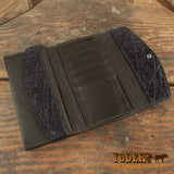 Black elephant leather women's clutch