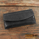 Black lizard clutch wallet