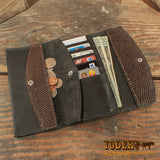 Brown Lizard Clutch Wallet