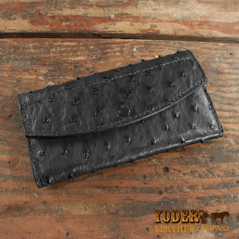 Ostrich Black Clutch