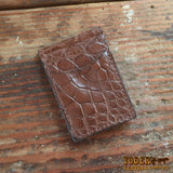 Brown Alligator Skinny Clip Wallet