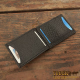 skinny clip leather wallet
