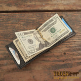 leather backsaver skinny clip wallet