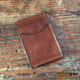 Brown Cowhide Skinny Clip Wallet