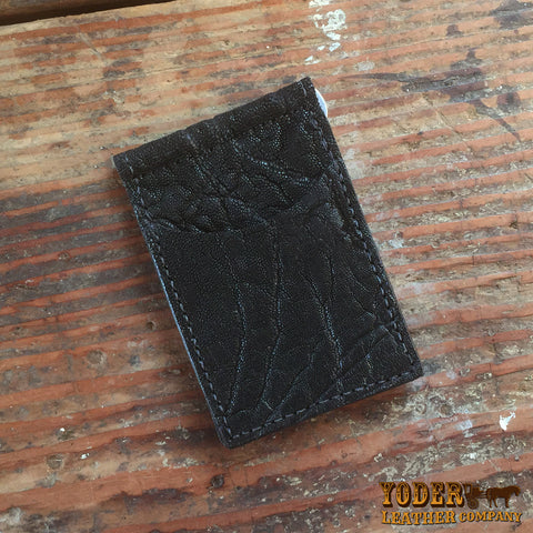 Black Elephant Skinny Clip Wallet