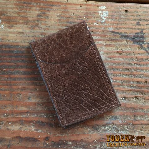 Brown Hippopotamus Skinny Clip Wallet