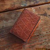 Caramel Elephant Hide Leather Trifold Wallet