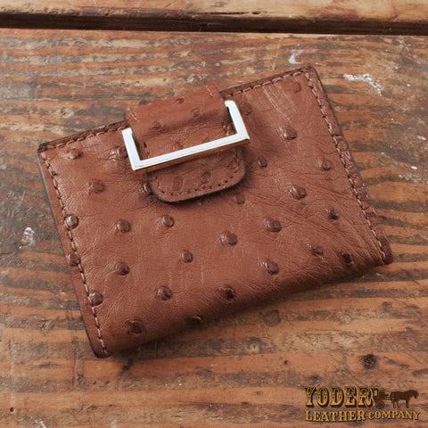 Brown Ostrich Skin Women's Wallet